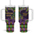 Personalized Mardi Gras Tumbler With Handle Luxury Mask Fleur De Lis - Wonder Print Shop