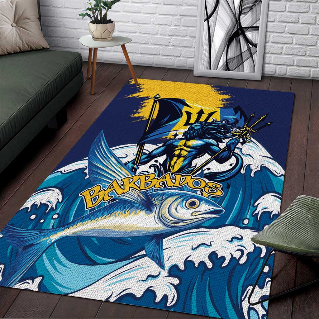 Barbados God Of The Sea Area Rug Bajan Flying Fish Special Version - Wonder Print Shop