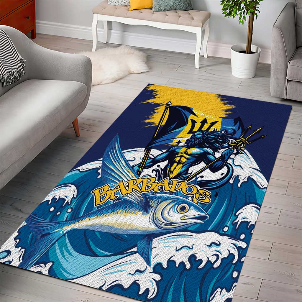 Barbados God Of The Sea Area Rug Bajan Flying Fish Special Version - Wonder Print Shop
