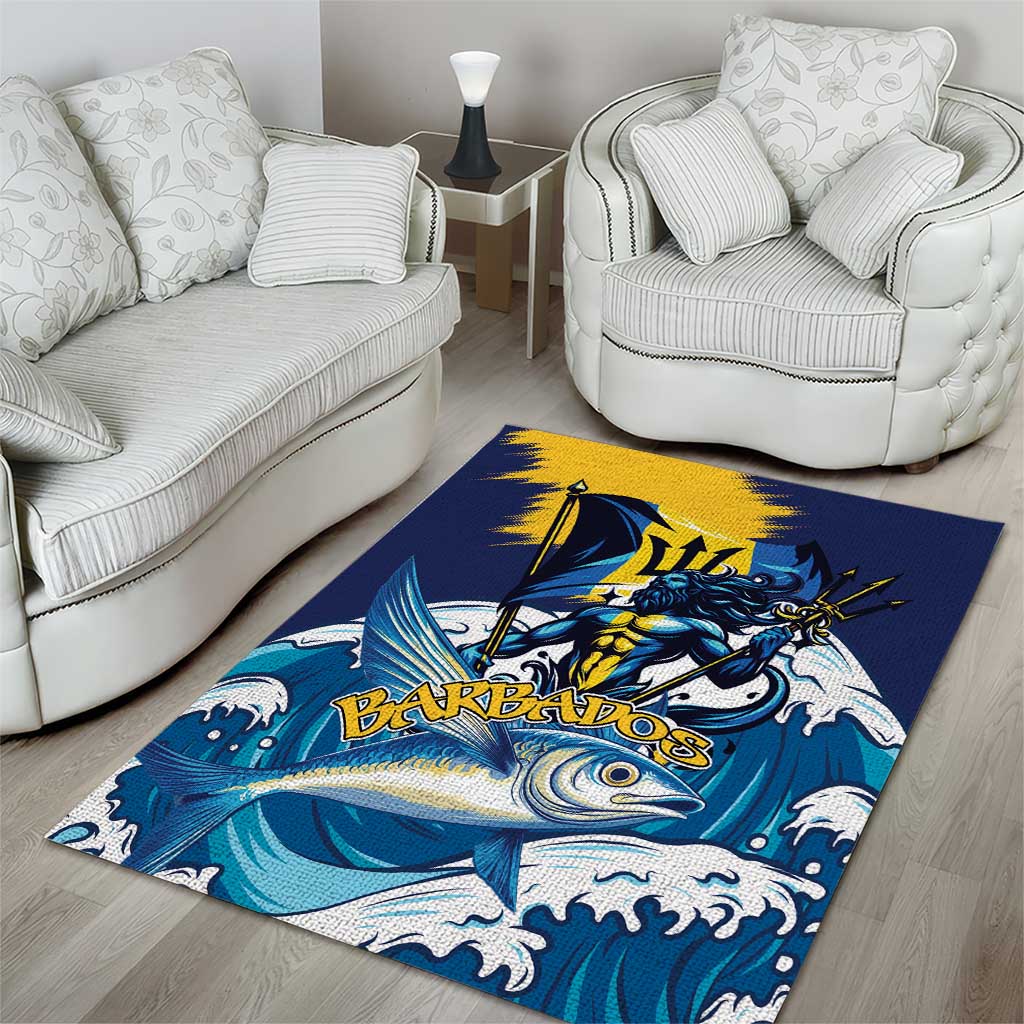 Barbados God Of The Sea Area Rug Bajan Flying Fish Special Version - Wonder Print Shop