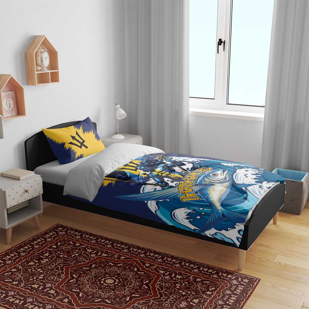 Barbados God Of The Sea Bedding Set Bajan Flying Fish Special Version - Wonder Print Shop