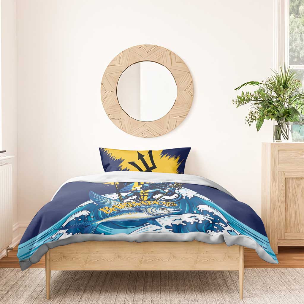 Barbados God Of The Sea Bedding Set Bajan Flying Fish Special Version - Wonder Print Shop