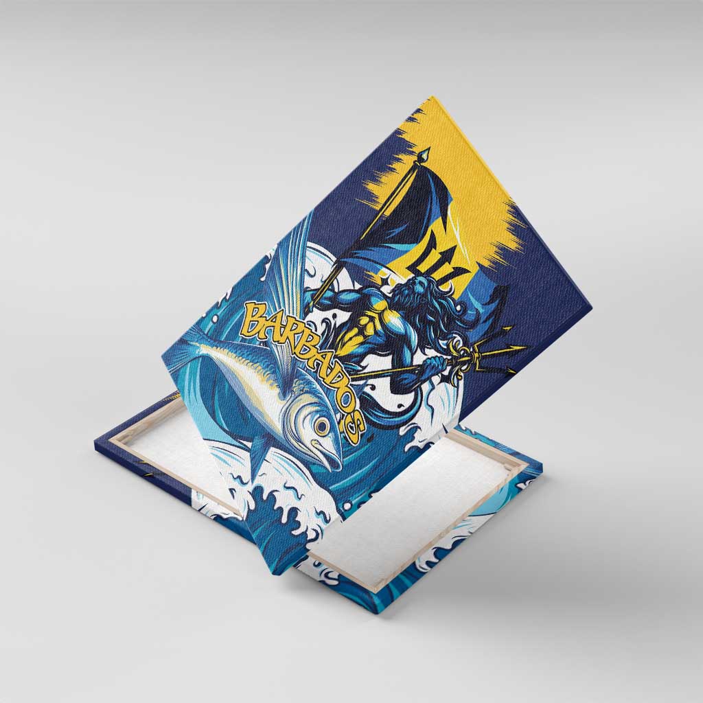 Barbados God Of The Sea Canvas Wall Art Bajan Flying Fish Special Version - Wonder Print Shop