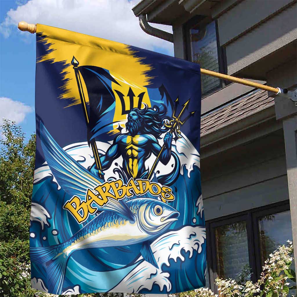Barbados God Of The Sea Garden Flag Bajan Flying Fish Special Version - Wonder Print Shop