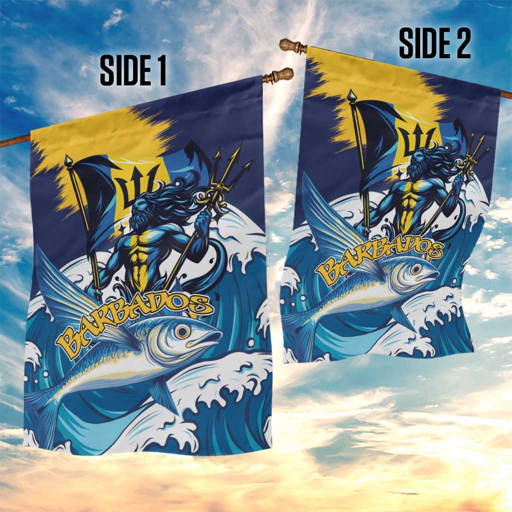 Barbados God Of The Sea Garden Flag Bajan Flying Fish Special Version - Wonder Print Shop