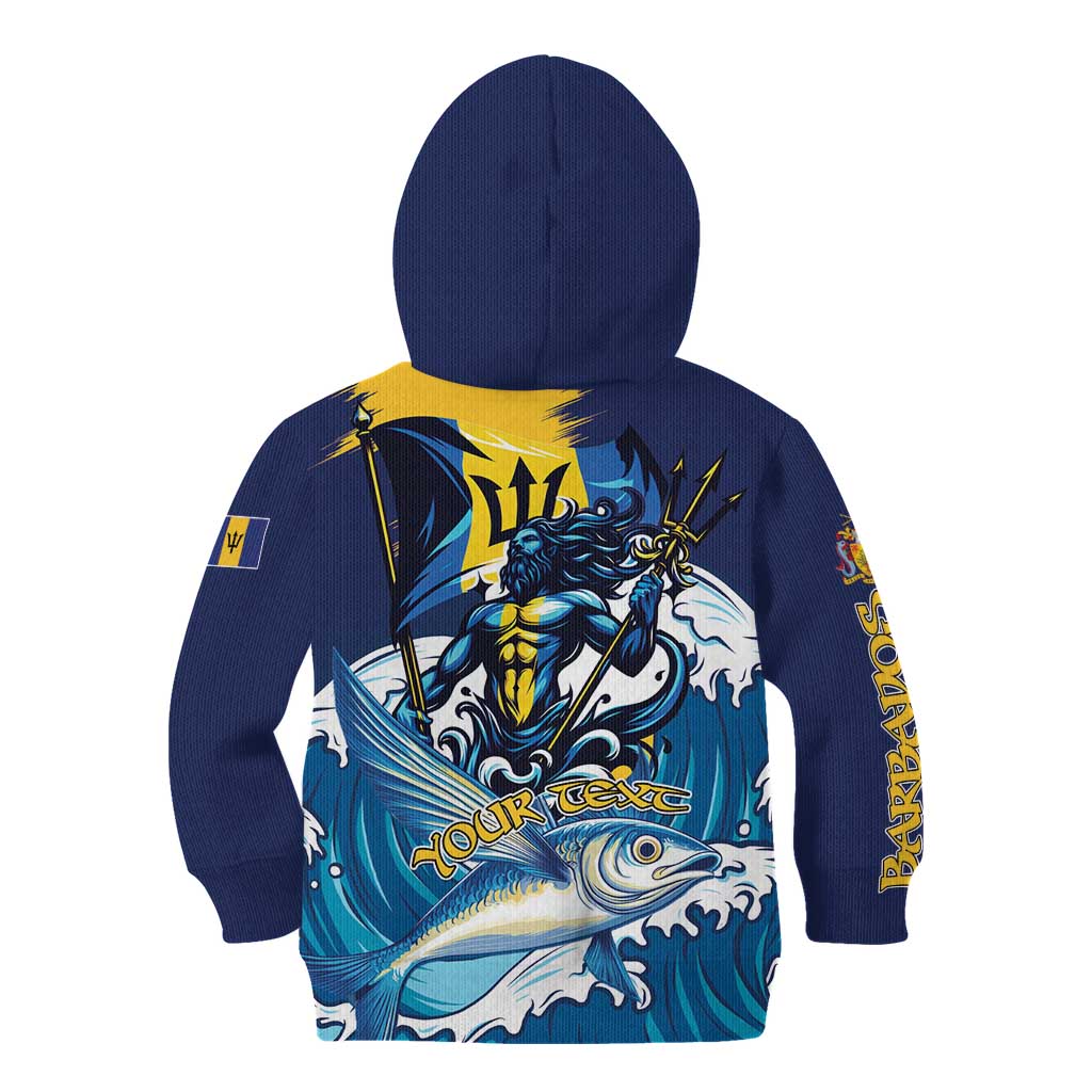 Personalized Barbados God Of The Sea Kid Hoodie Bajan Flying Fish Special Version - Wonder Print Shop