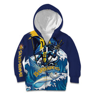 Personalized Barbados God Of The Sea Kid Hoodie Bajan Flying Fish Special Version - Wonder Print Shop