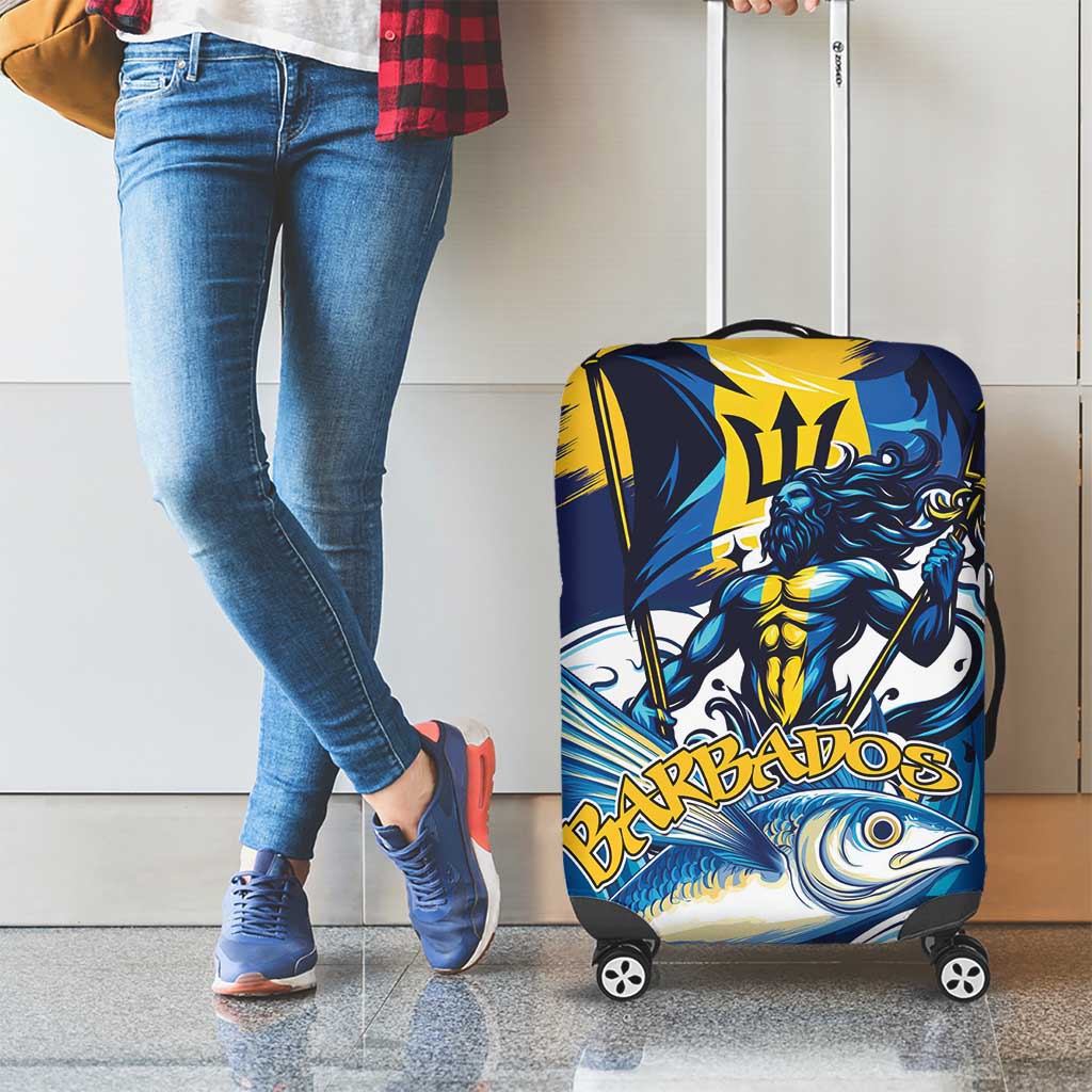Barbados God Of The Sea Luggage Cover Bajan Flying Fish Special Version - Wonder Print Shop