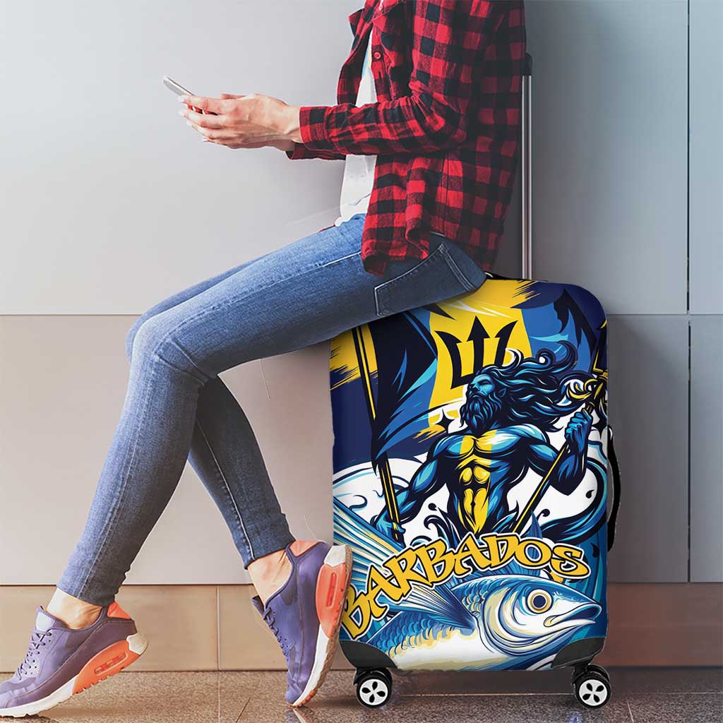 Barbados God Of The Sea Luggage Cover Bajan Flying Fish Special Version - Wonder Print Shop