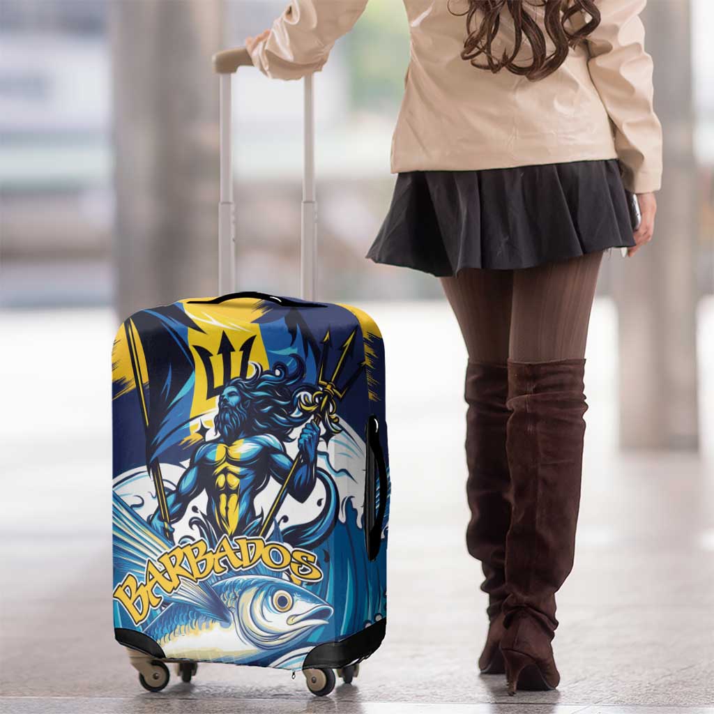 Barbados God Of The Sea Luggage Cover Bajan Flying Fish Special Version - Wonder Print Shop