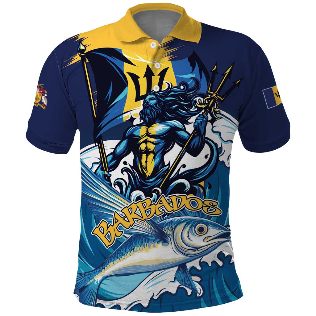 Personalized Barbados God Of The Sea Polo Shirt Bajan Flying Fish Special Version - Wonder Print Shop