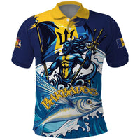 Personalized Barbados God Of The Sea Polo Shirt Bajan Flying Fish Special Version - Wonder Print Shop
