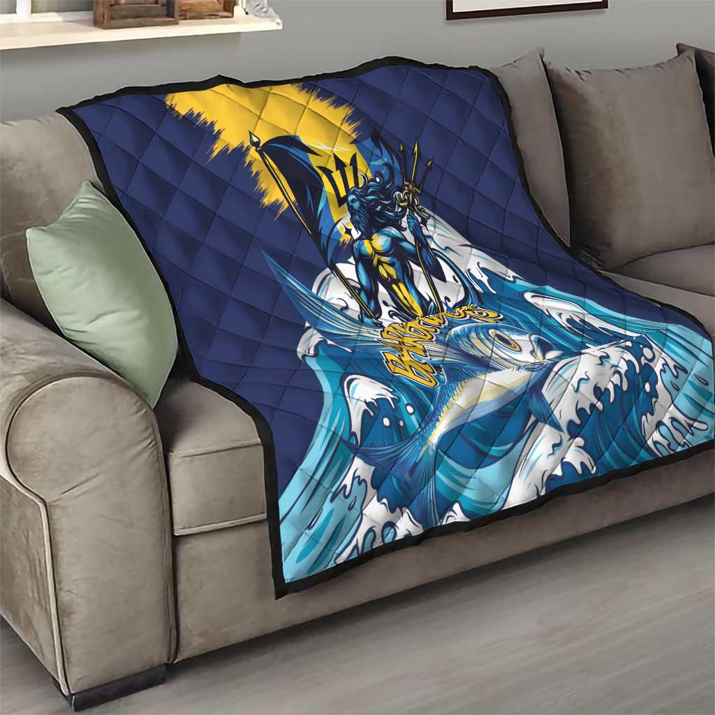 Barbados God Of The Sea Quilt Bajan Flying Fish Special Version - Wonder Print Shop