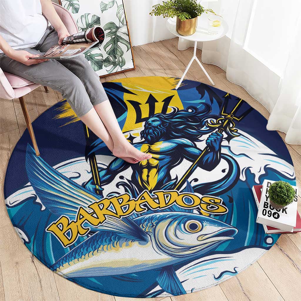 Barbados God Of The Sea Round Carpet Bajan Flying Fish Special Version