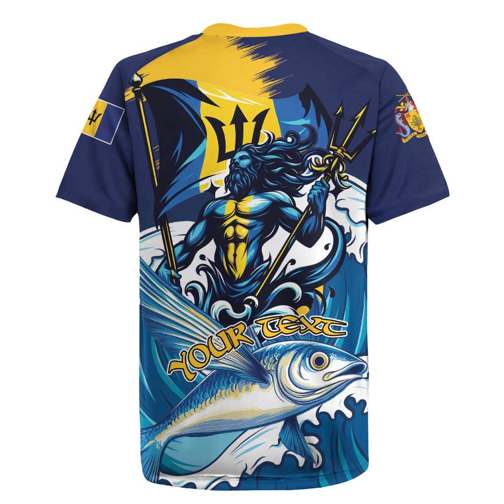 Personalized Barbados God Of The Sea Rugby Jersey Bajan Flying Fish Special Version - Wonder Print Shop