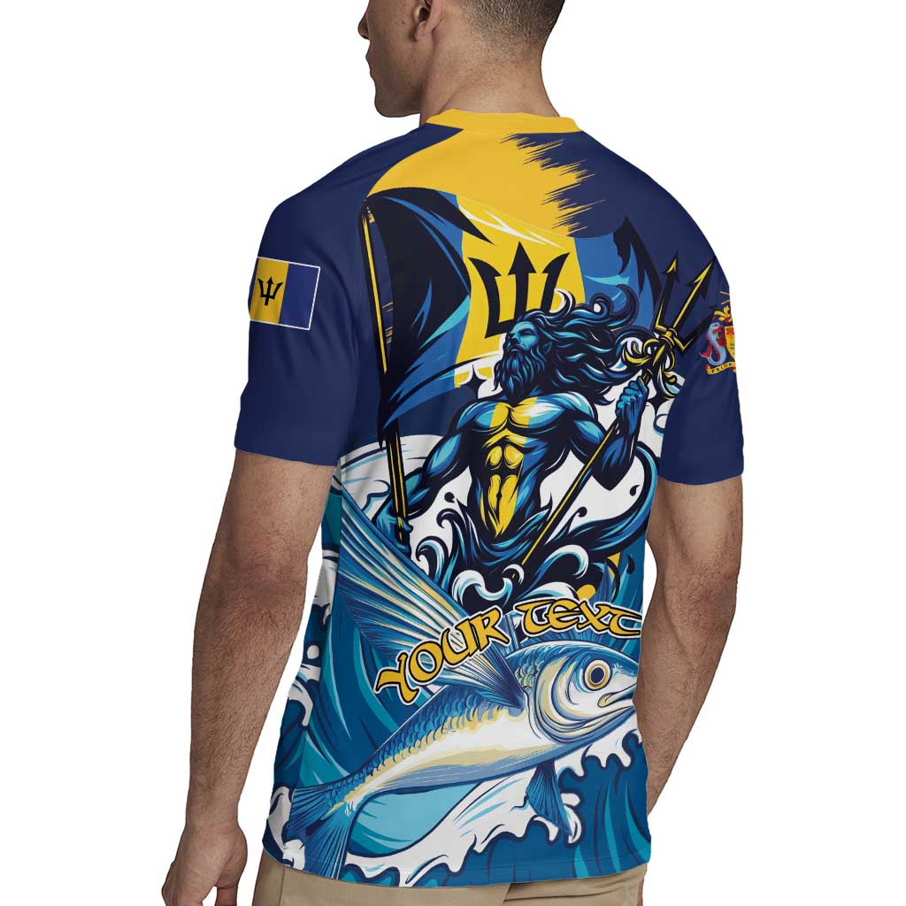 Personalized Barbados God Of The Sea Rugby Jersey Bajan Flying Fish Special Version - Wonder Print Shop