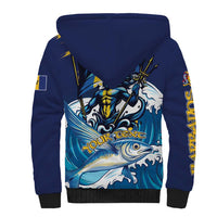 Personalized Barbados God Of The Sea Sherpa Hoodie Bajan Flying Fish Special Version - Wonder Print Shop