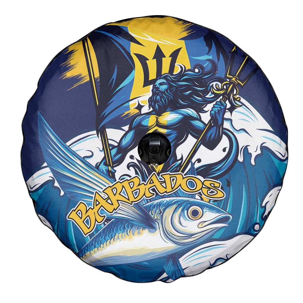 Barbados God Of The Sea Spare Tire Cover Bajan Flying Fish Special Version - Wonder Print Shop