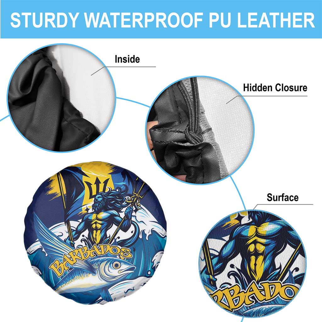 Barbados God Of The Sea Spare Tire Cover Bajan Flying Fish Special Version - Wonder Print Shop