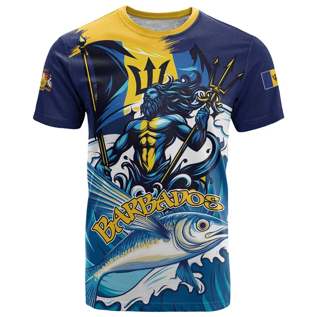 Personalized Barbados God Of The Sea T Shirt Bajan Flying Fish Special Version - Wonder Print Shop