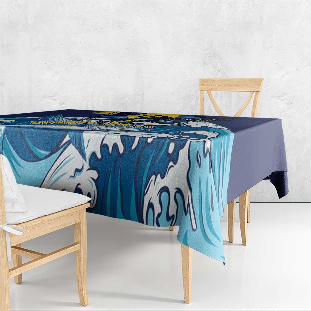 Barbados God Of The Sea Tablecloth Bajan Flying Fish Special Version - Wonder Print Shop
