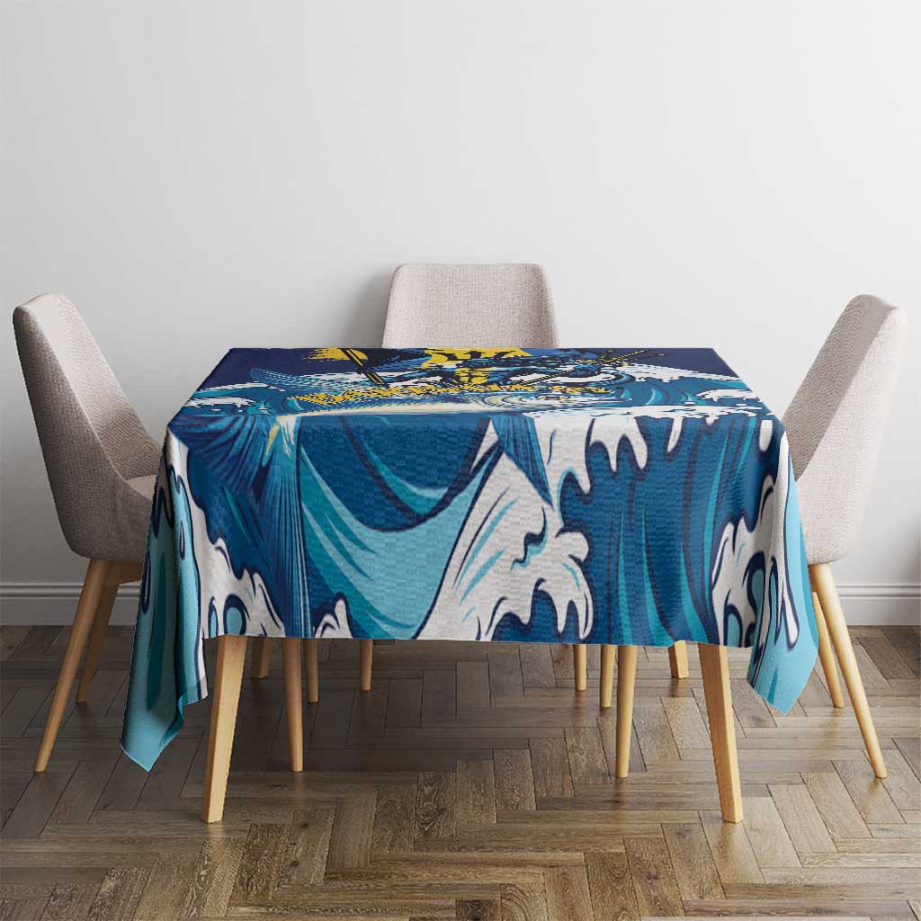 Barbados God Of The Sea Tablecloth Bajan Flying Fish Special Version - Wonder Print Shop