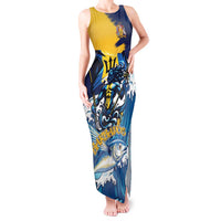 Personalized Barbados God Of The Sea Tank Maxi Dress Bajan Flying Fish Special Version - Wonder Print Shop