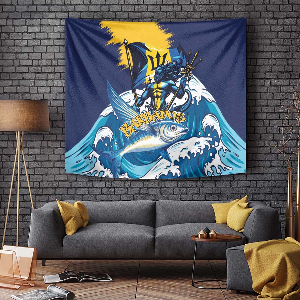 Barbados God Of The Sea Tapestry Bajan Flying Fish Special Version - Wonder Print Shop