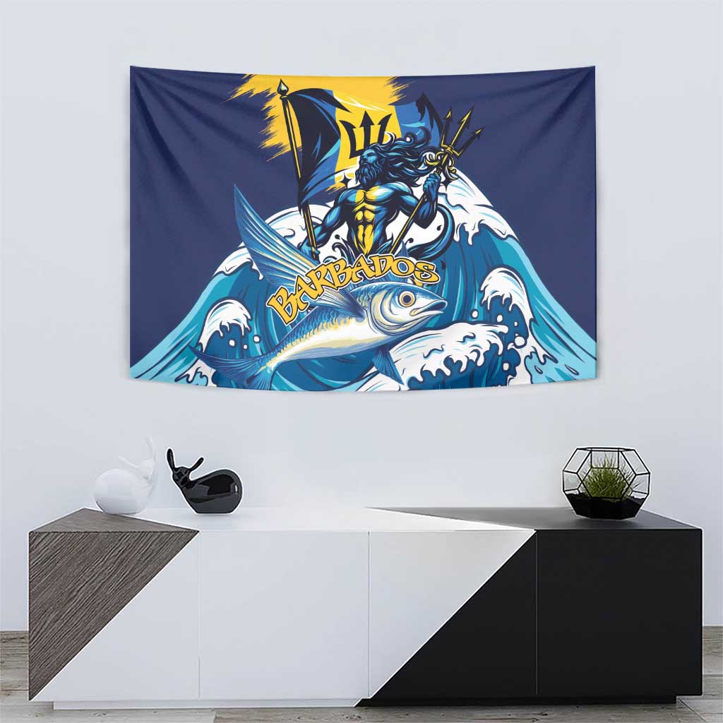 Barbados God Of The Sea Tapestry Bajan Flying Fish Special Version - Wonder Print Shop