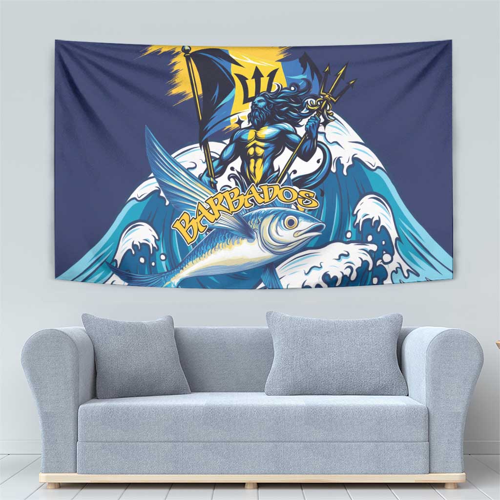 Barbados God Of The Sea Tapestry Bajan Flying Fish Special Version - Wonder Print Shop