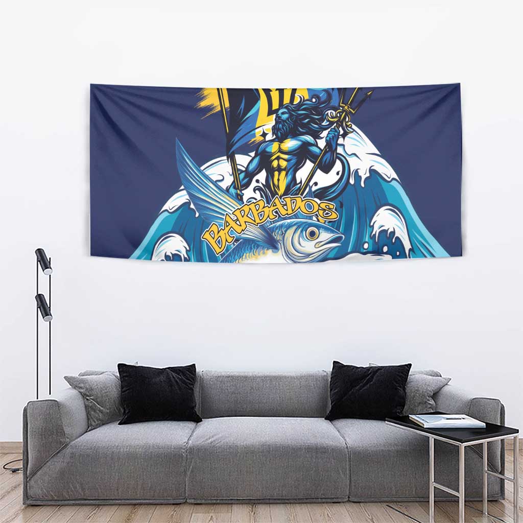 Barbados God Of The Sea Tapestry Bajan Flying Fish Special Version - Wonder Print Shop