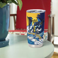 Personalized Barbados God Of The Sea Tumbler Cup Bajan Flying Fish Special Version - Wonder Print Shop