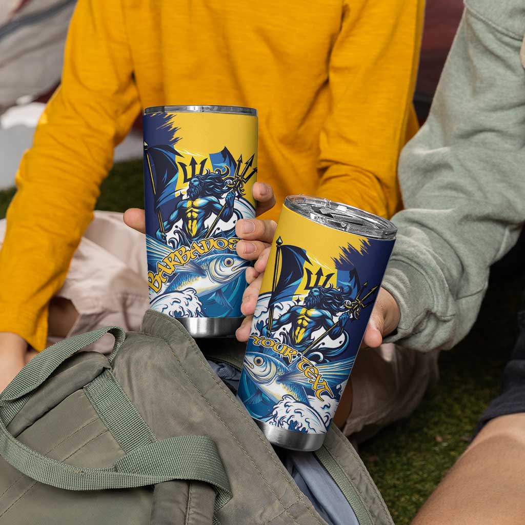 Personalized Barbados God Of The Sea Tumbler Cup Bajan Flying Fish Special Version - Wonder Print Shop