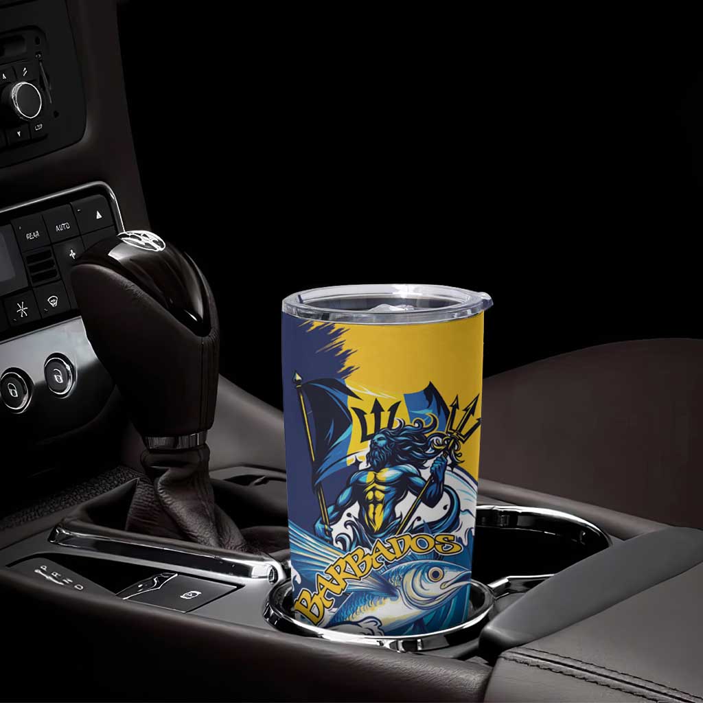 Personalized Barbados God Of The Sea Tumbler Cup Bajan Flying Fish Special Version - Wonder Print Shop