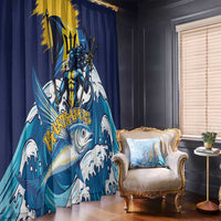 Barbados God Of The Sea Window Curtain Bajan Flying Fish Special Version - Wonder Print Shop