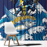 Barbados God Of The Sea Window Curtain Bajan Flying Fish Special Version - Wonder Print Shop