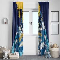 Barbados God Of The Sea Window Curtain Bajan Flying Fish Special Version - Wonder Print Shop