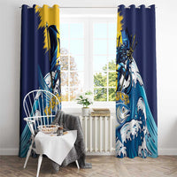 Barbados God Of The Sea Window Curtain Bajan Flying Fish Special Version - Wonder Print Shop