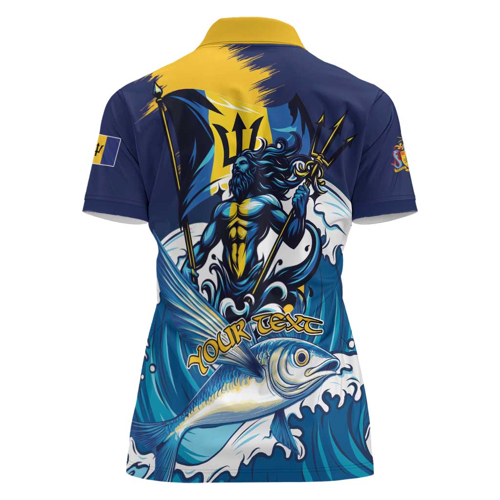 Personalized Barbados God Of The Sea Women Polo Shirt Bajan Flying Fish Special Version - Wonder Print Shop