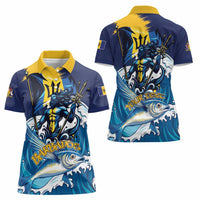 Personalized Barbados God Of The Sea Women Polo Shirt Bajan Flying Fish Special Version - Wonder Print Shop