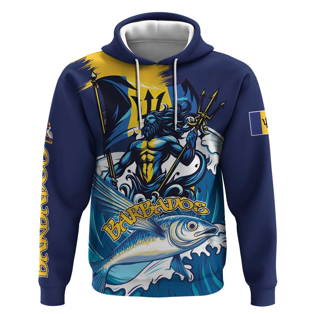 Personalized Barbados God Of The Sea Zip Hoodie Bajan Flying Fish Special Version - Wonder Print Shop