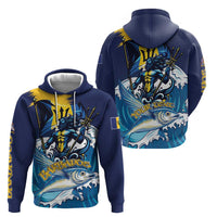Personalized Barbados God Of The Sea Zip Hoodie Bajan Flying Fish Special Version - Wonder Print Shop