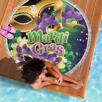 Personalized Mardi Gras Beach Blanket Carnival Feathers Masks