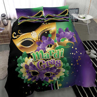 Personalized Mardi Gras Bedding Set Carnival Feathers Masks