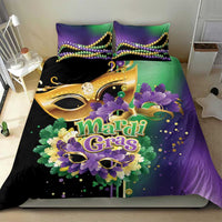 Personalized Mardi Gras Bedding Set Carnival Feathers Masks