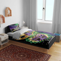 Personalized Mardi Gras Bedding Set Carnival Feathers Masks