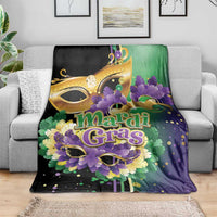 Personalized Mardi Gras Blanket Carnival Feathers Masks