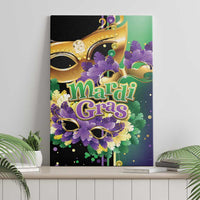 Personalized Mardi Gras Canvas Wall Art Carnival Feathers Masks