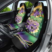 Personalized Mardi Gras Car Seat Cover Carnival Feathers Masks