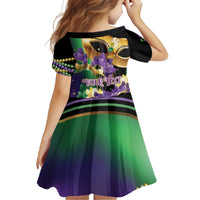 Personalized Mardi Gras Family Matching Short Sleeve Bodycon Dress and Hawaiian Shirt Carnival Feathers Masks